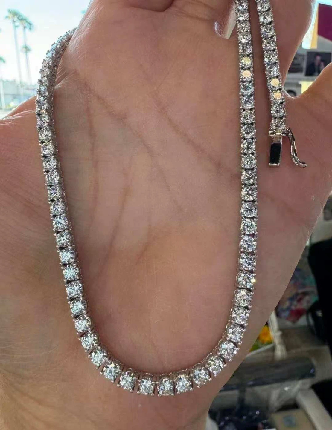Sparkling Moissanite Tennis Necklace