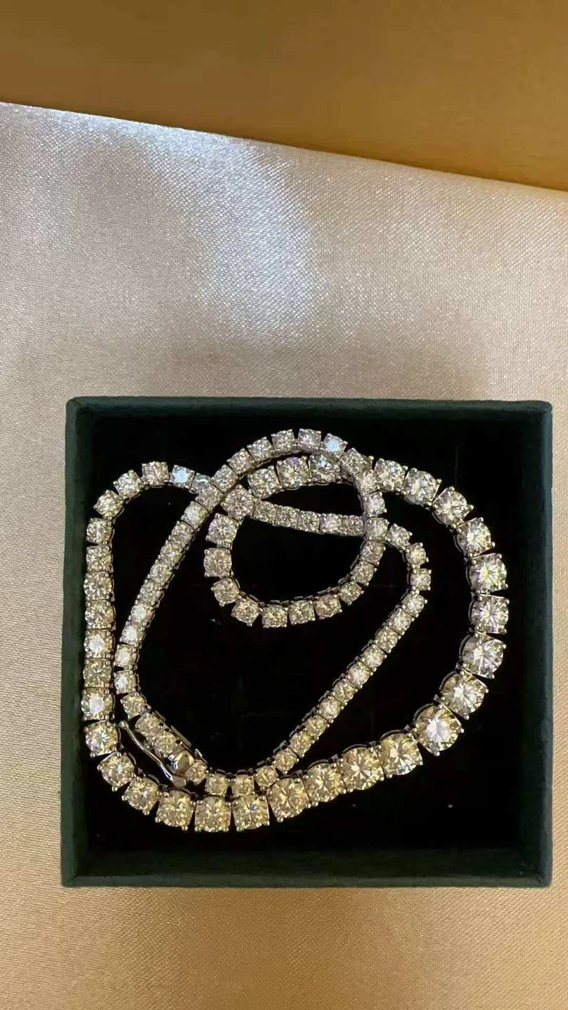 Sparkling Moissanite Tennis Necklace - photo 5