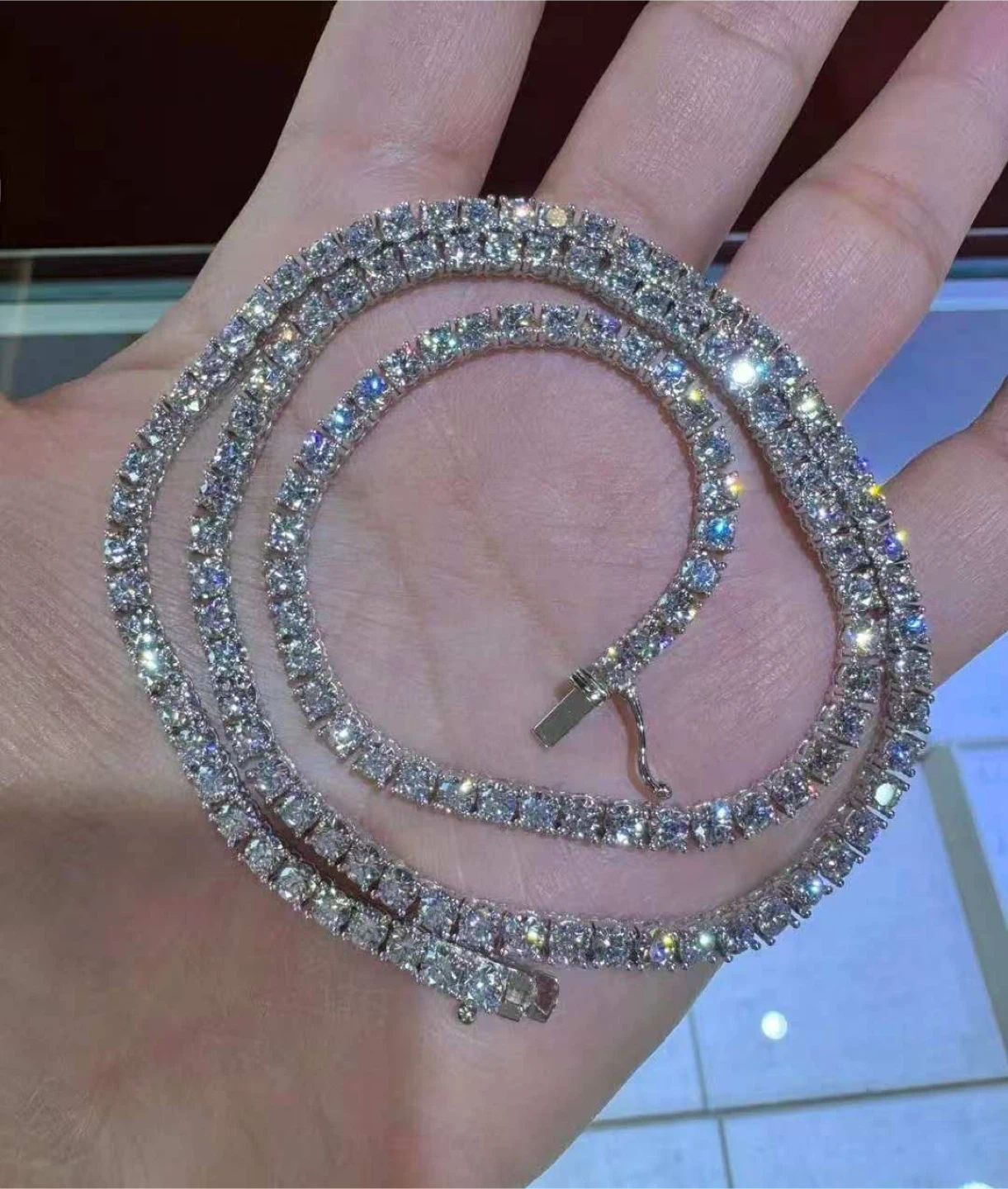 Sparkling Moissanite Tennis Necklace - photo 2