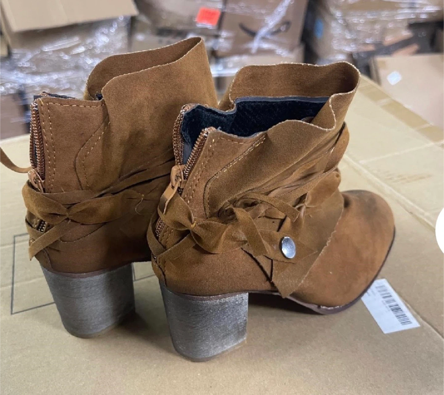 Women's Brown Suede Ankle Boots - photo 3