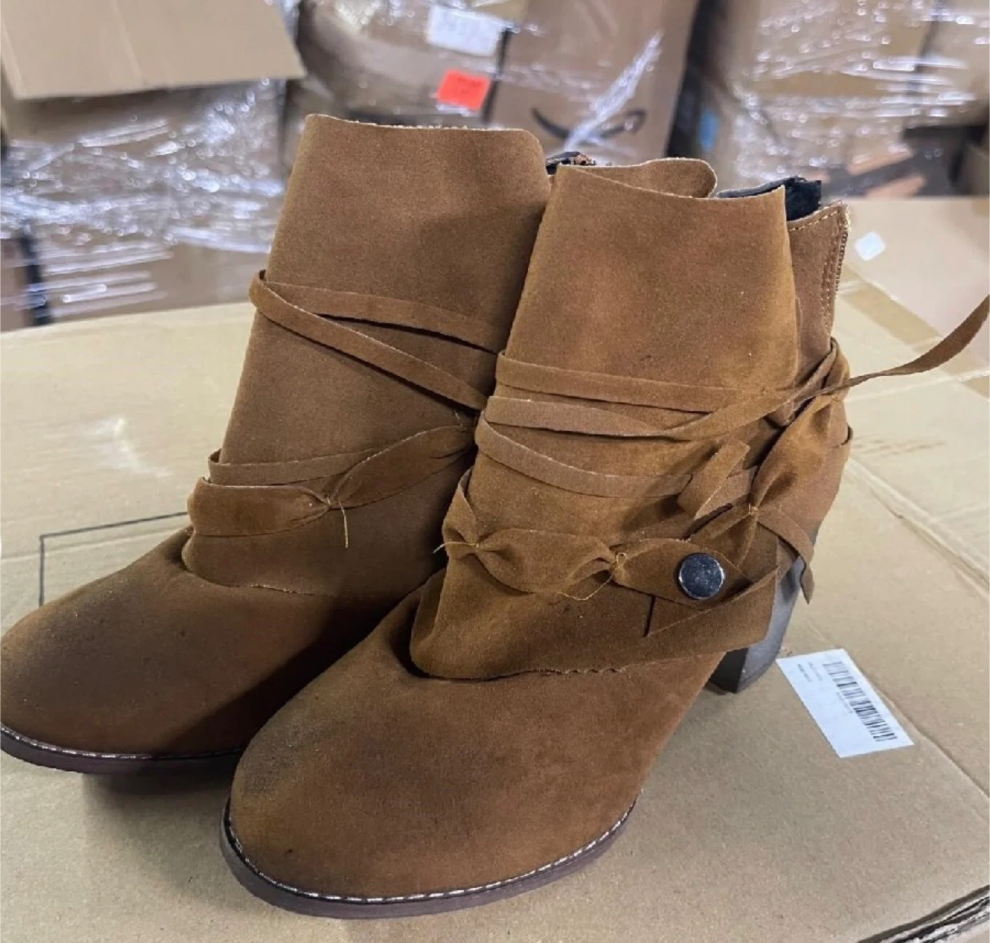 Women's Brown Suede Ankle Boots - photo 2