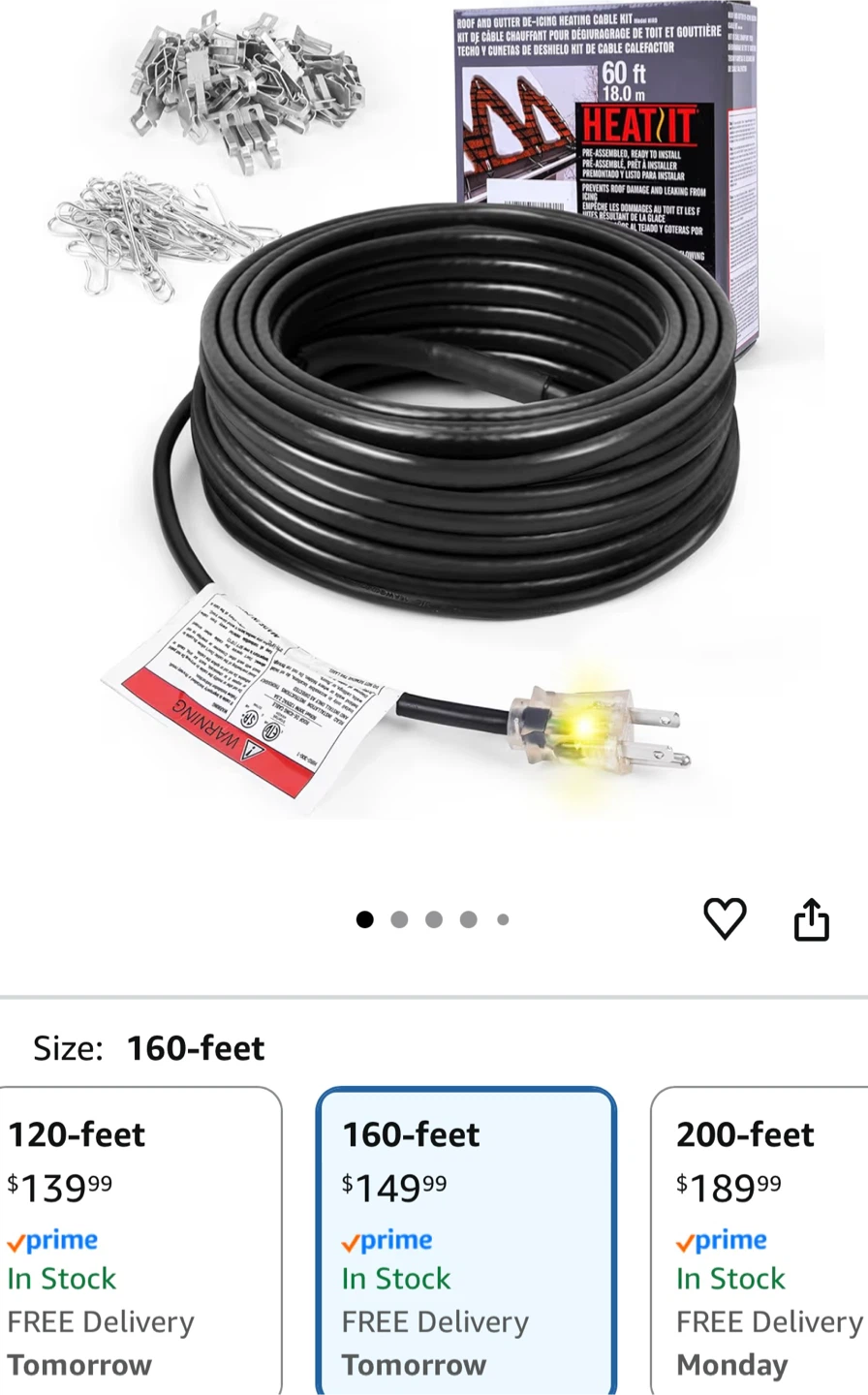 HEATIT 160-foot Roof and Gutter De-Icing Heating Cable Kit - photo 5