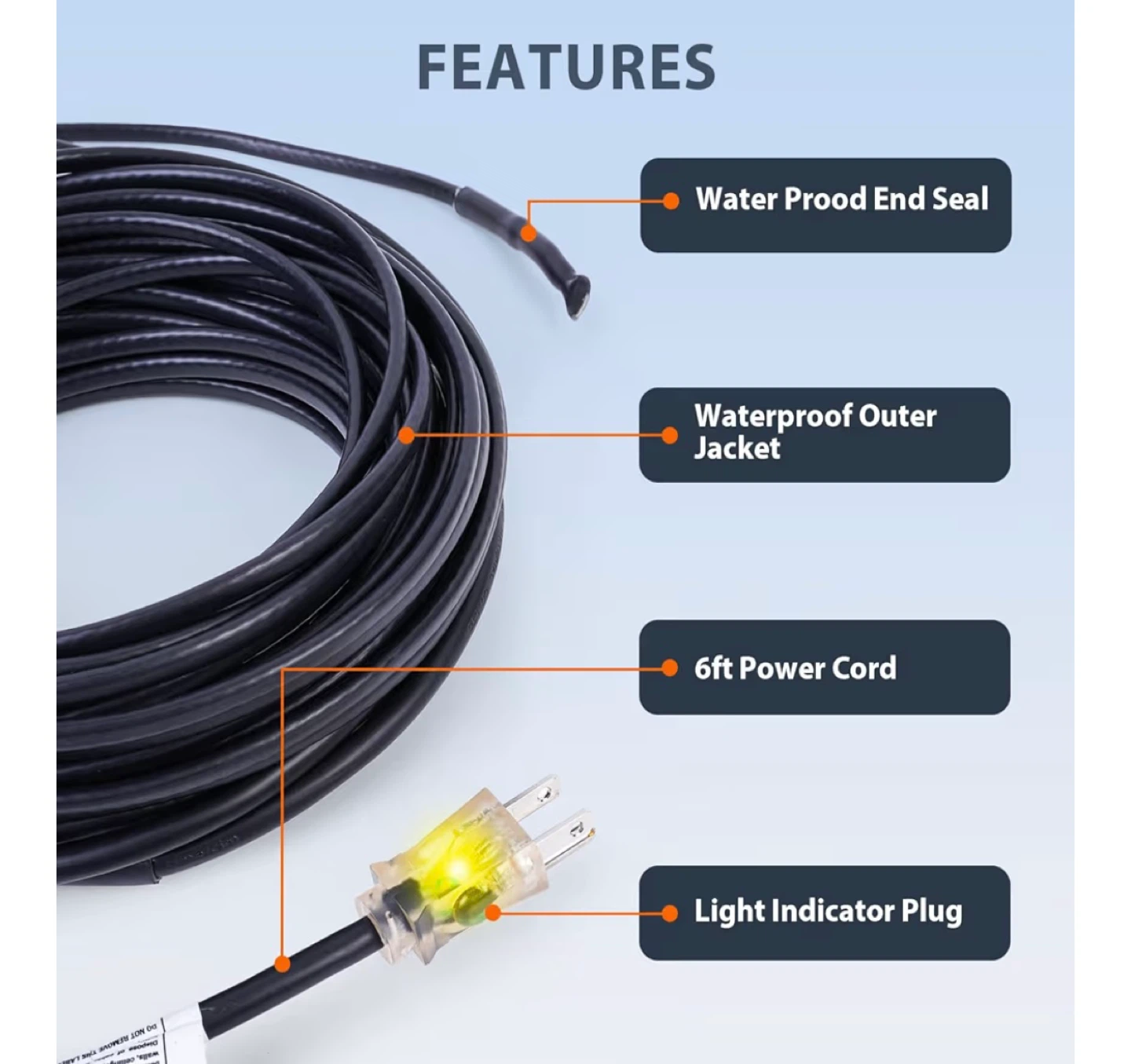HEATIT 160-foot Roof and Gutter De-Icing Heating Cable Kit