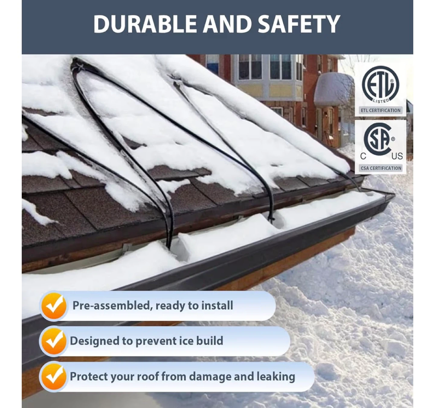 HEATIT 160-foot Roof and Gutter De-Icing Heating Cable Kit - photo 2