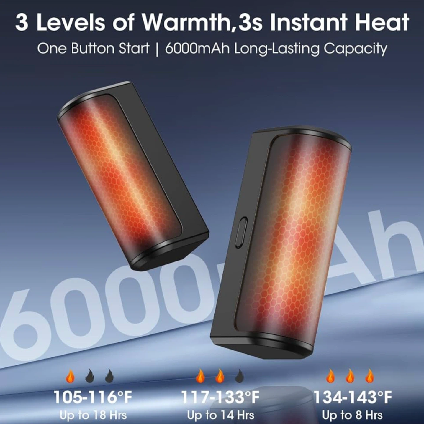 Rechargeable Hand Warmer - 6000mAh Long-Lasting Capacity - photo 3