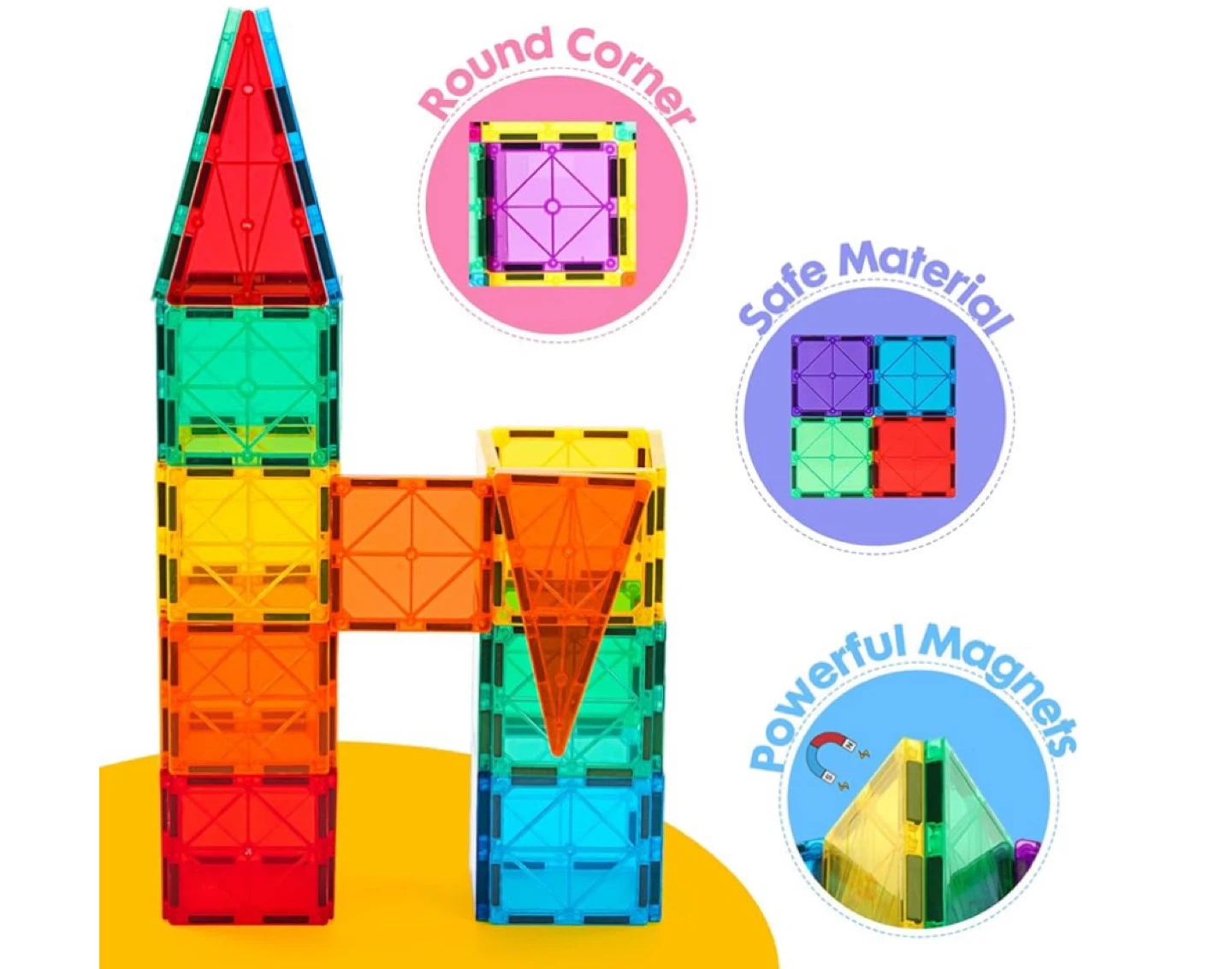 Gemmcc Magnetic Tiles Building Blocks Set - 100 Pieces - photo 5