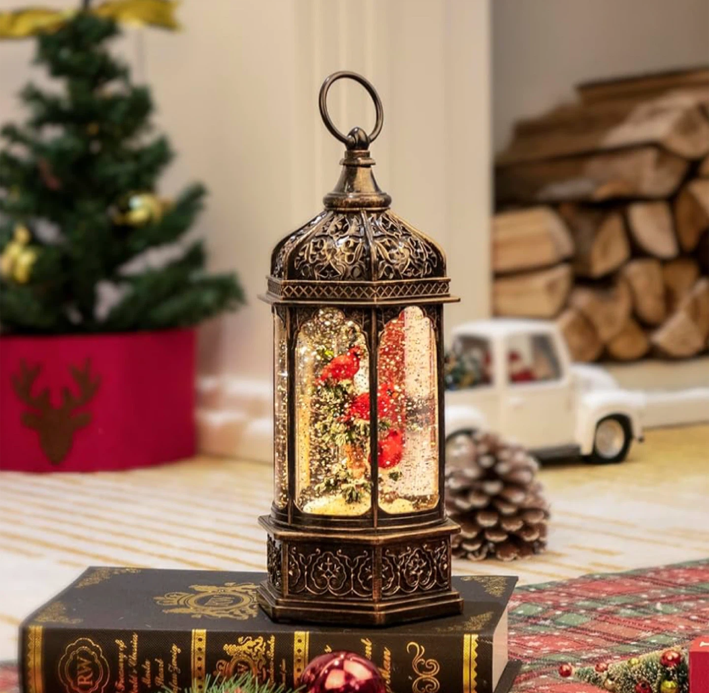 Cardinal Christmas Snow Globes,Musical - photo 4