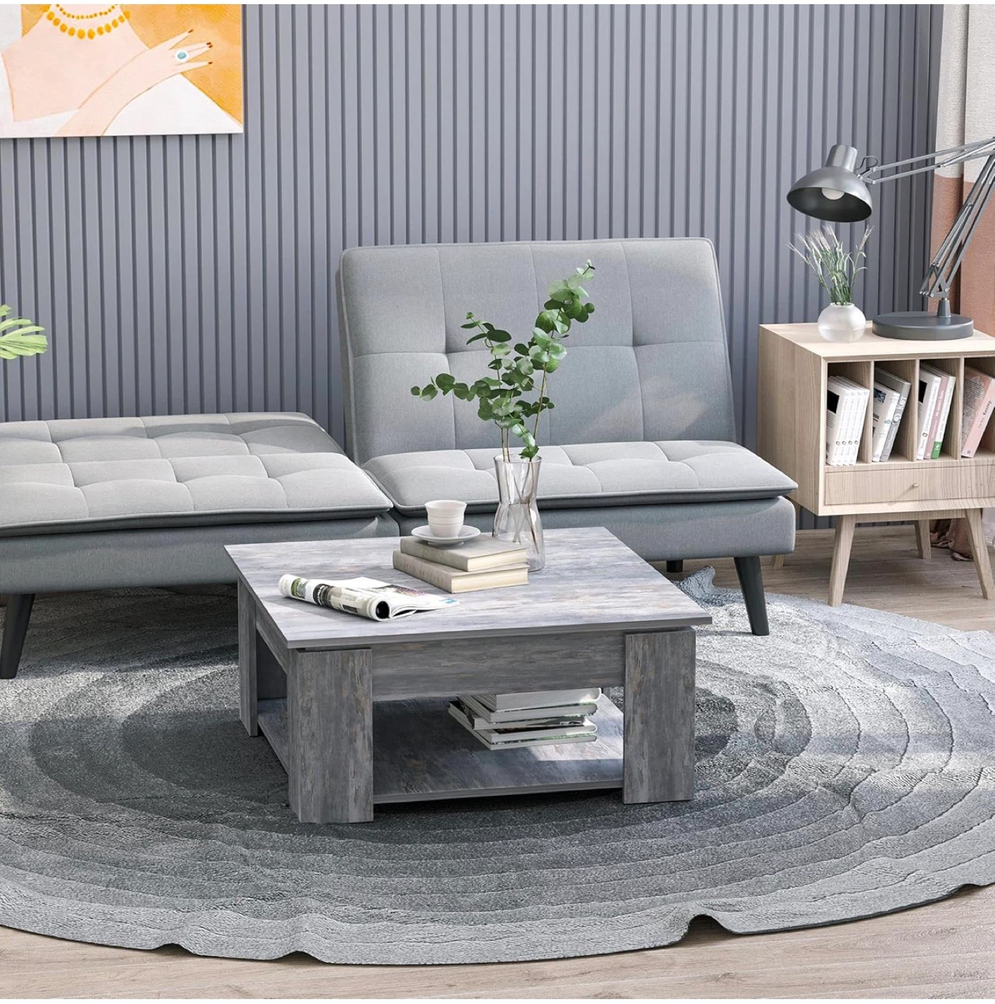 Square Wood Grain Coffee Table 31.5" x 31.5" - photo 2