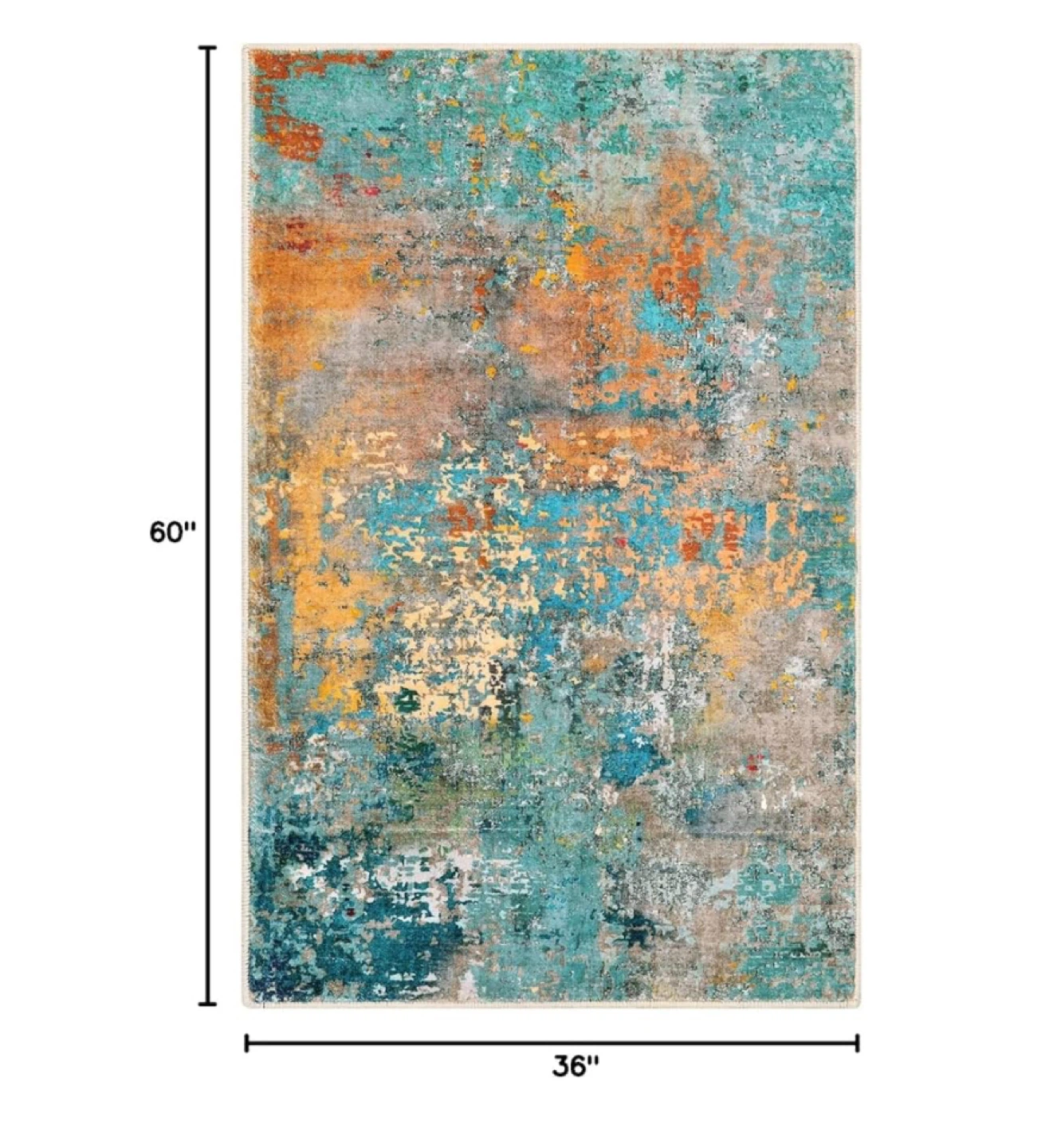Abstract Teal Orange Area Rug 3x5. NEW - photo 2