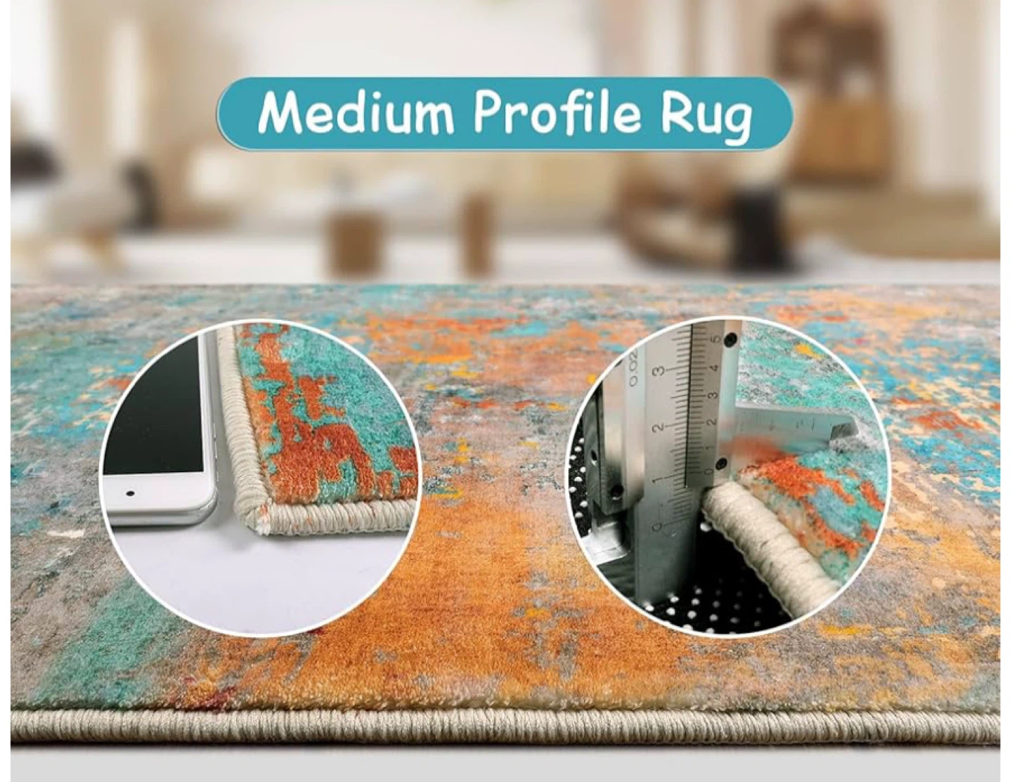 Abstract Teal Orange Area Rug 3x5. NEW - photo 4