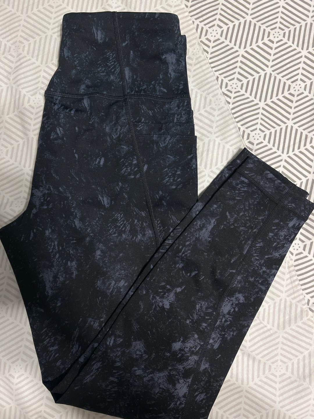 Lole Black & Blue Marble Print Leggings Size S/P - photo 2