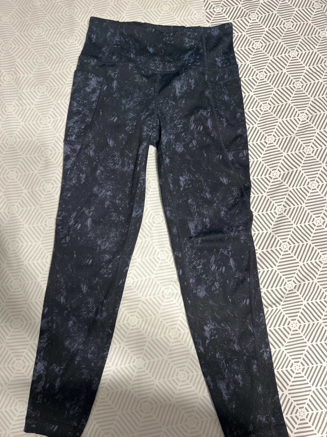 Lole Black & Blue Marble Print Leggings Size S/P