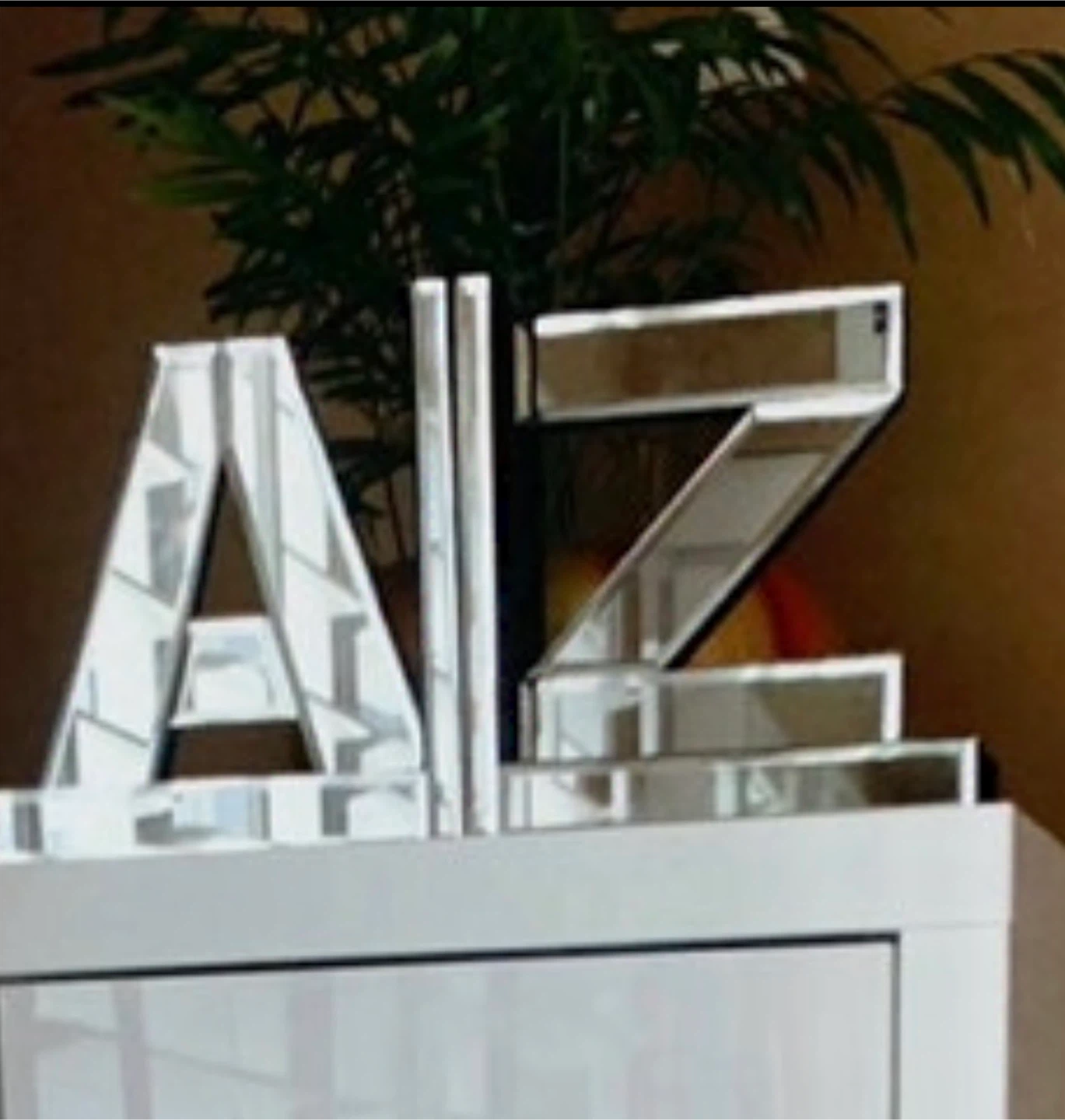 Mirrored "AZ" Letters Decor
