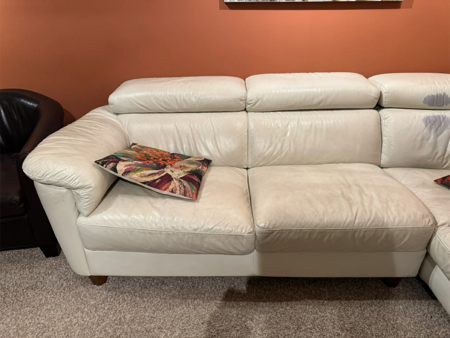 Natuzzi Editions White Leather Sectional Sofa - photo 4