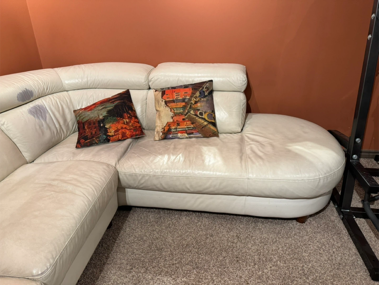 Natuzzi Editions White Leather Sectional Sofa - photo 2