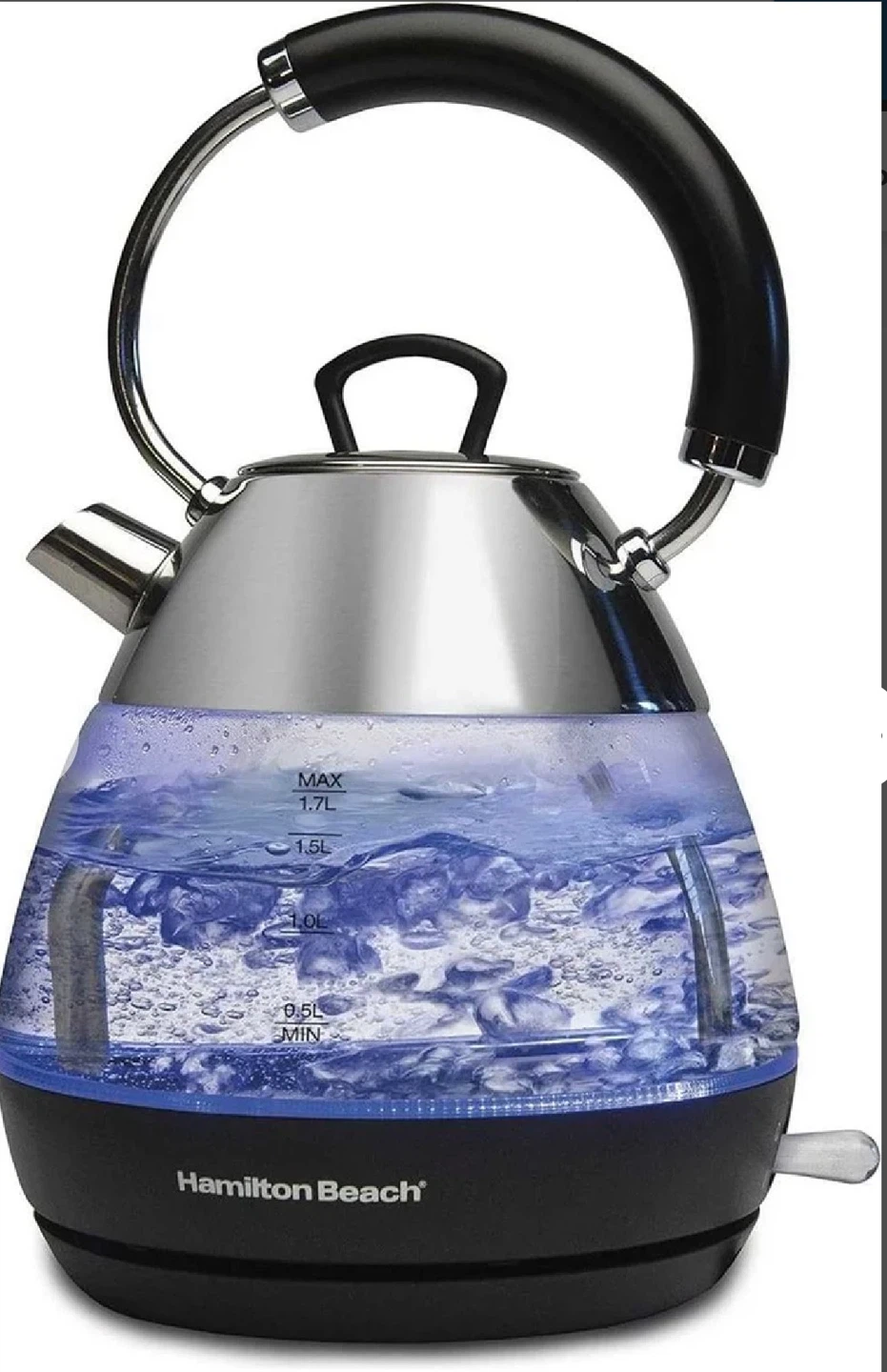 Hamilton Beach Glass Kettle 1.7L with Blue Illumination