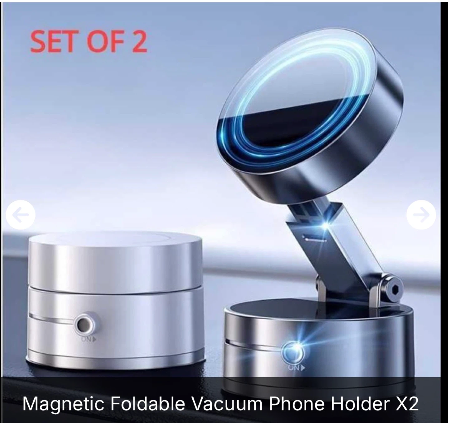 Set of 2 Magnetic Foldable Vacuum Phone Holders