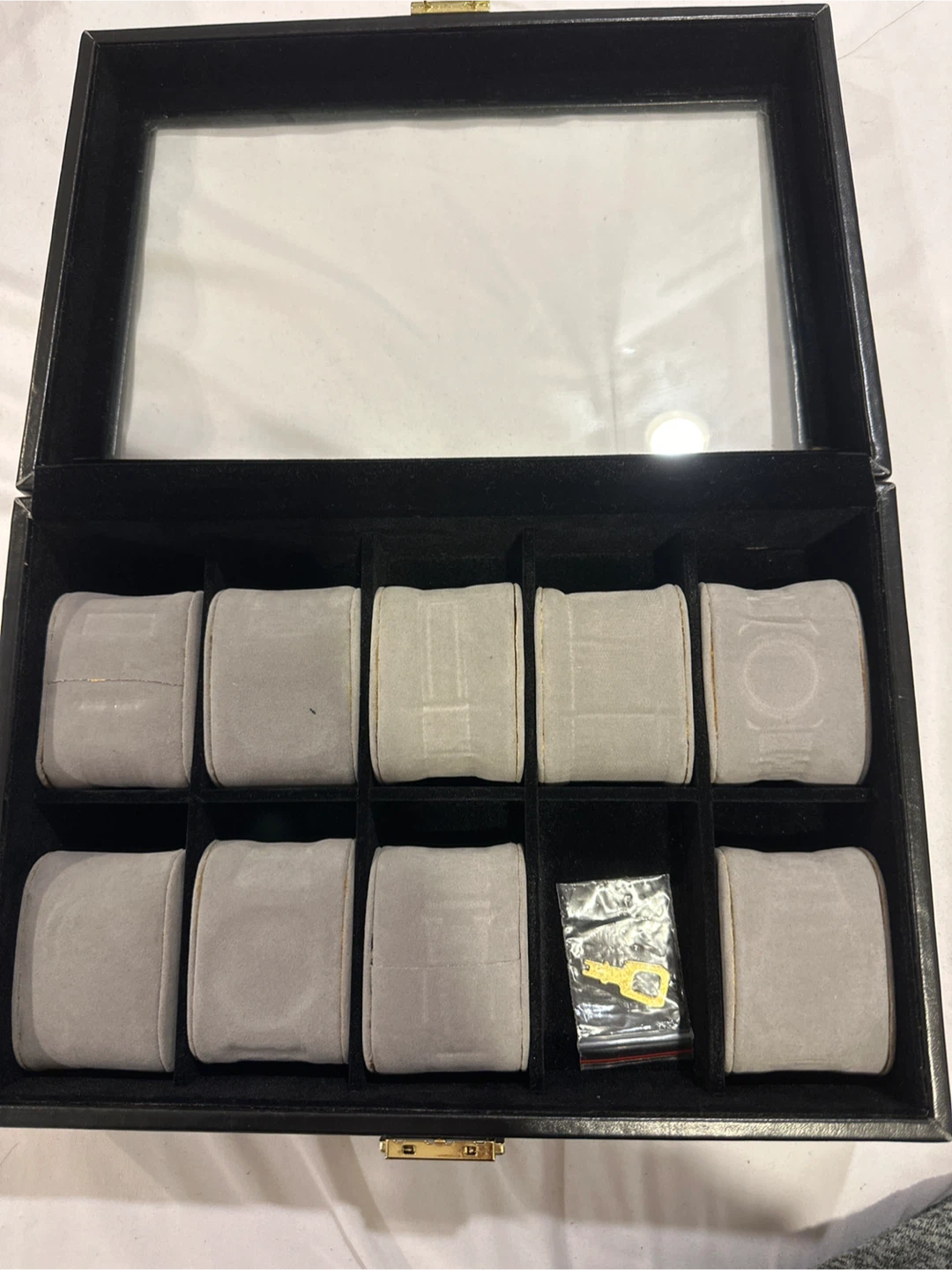 10 Slot Watch Display Box with Key - photo 2