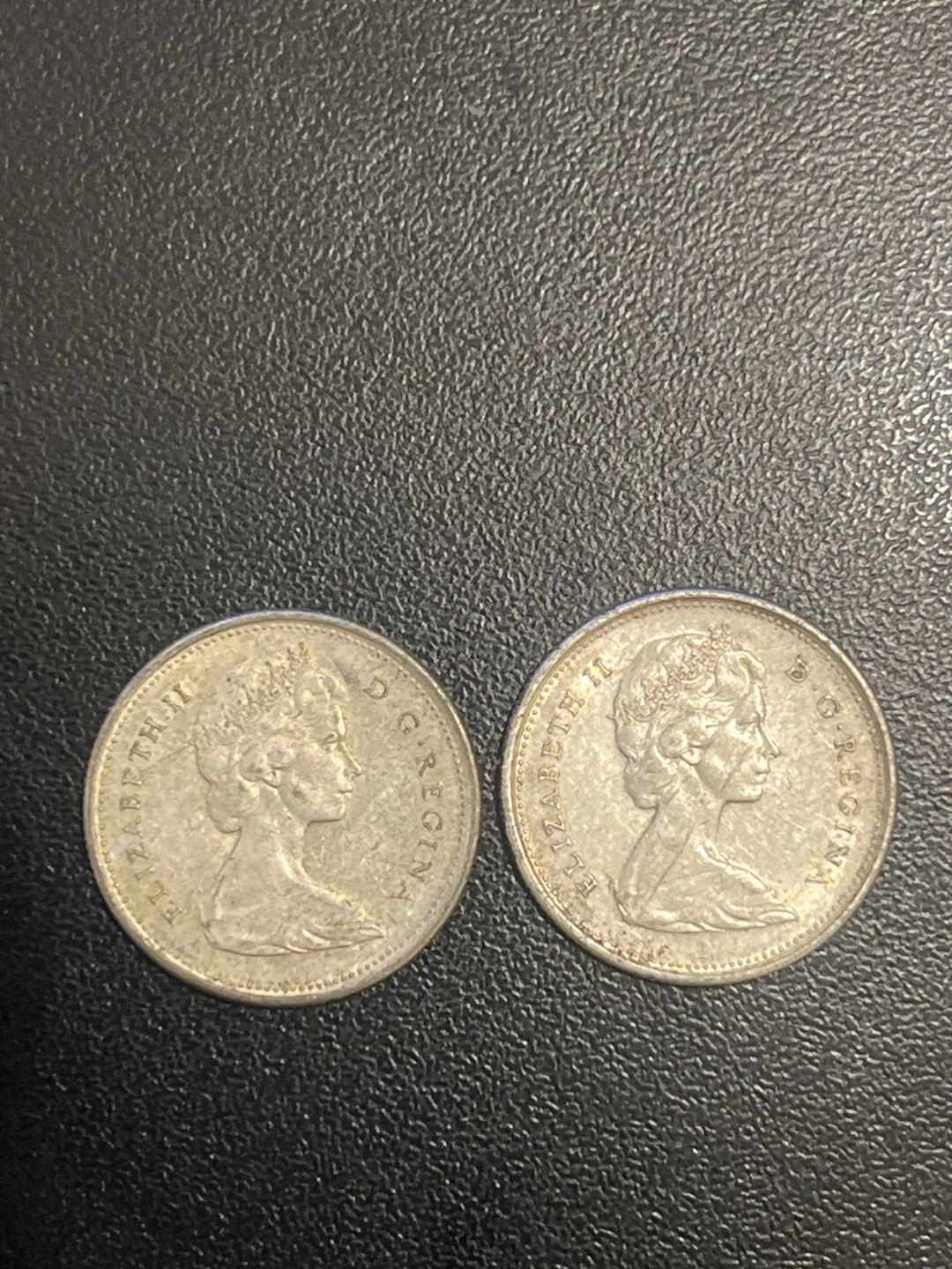Two 1968 Canadian 25 Cent Silver Coins