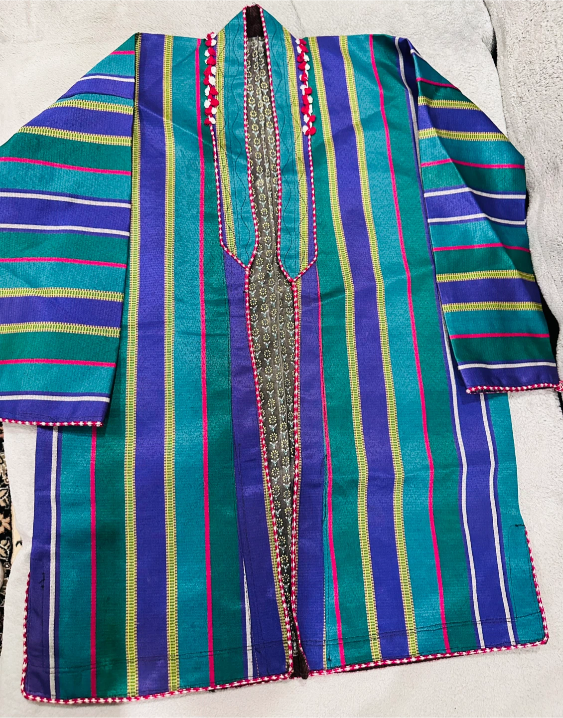 Striped Tunic Top - Purple, Green, and Yellow - photo 2