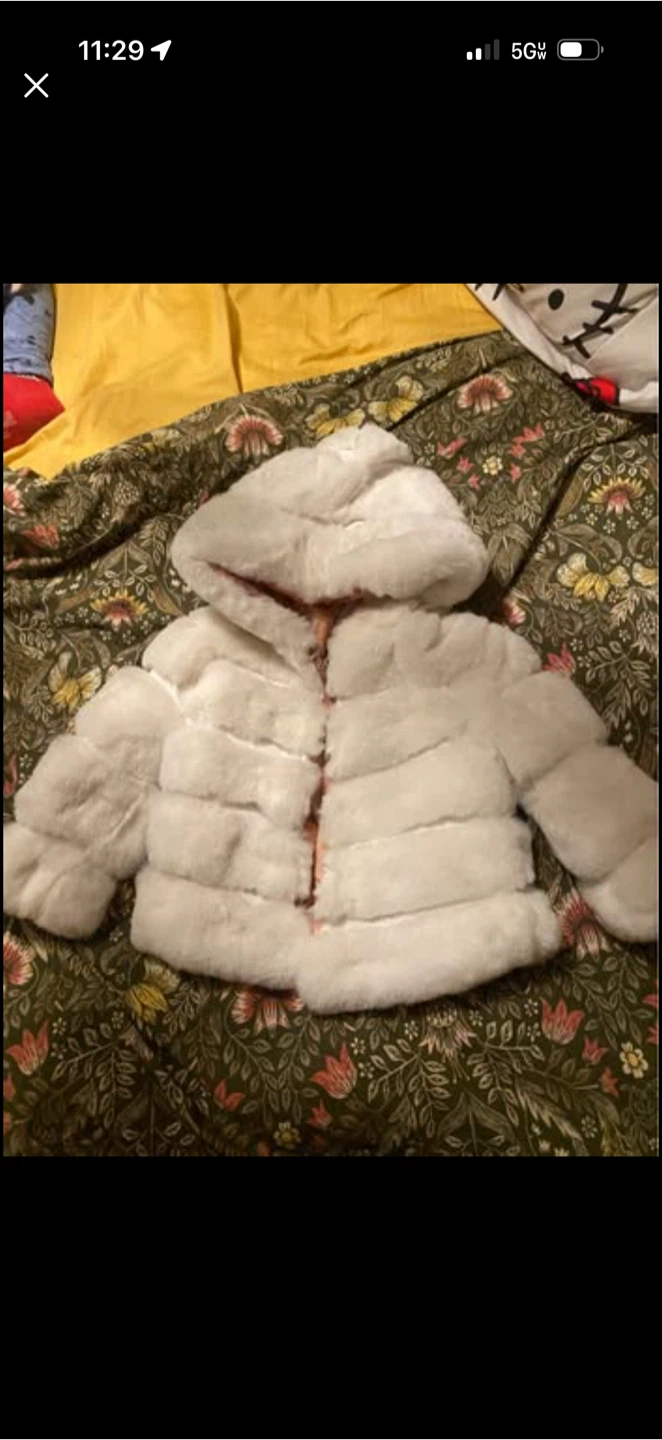 White Faux Fur Hooded Jacket