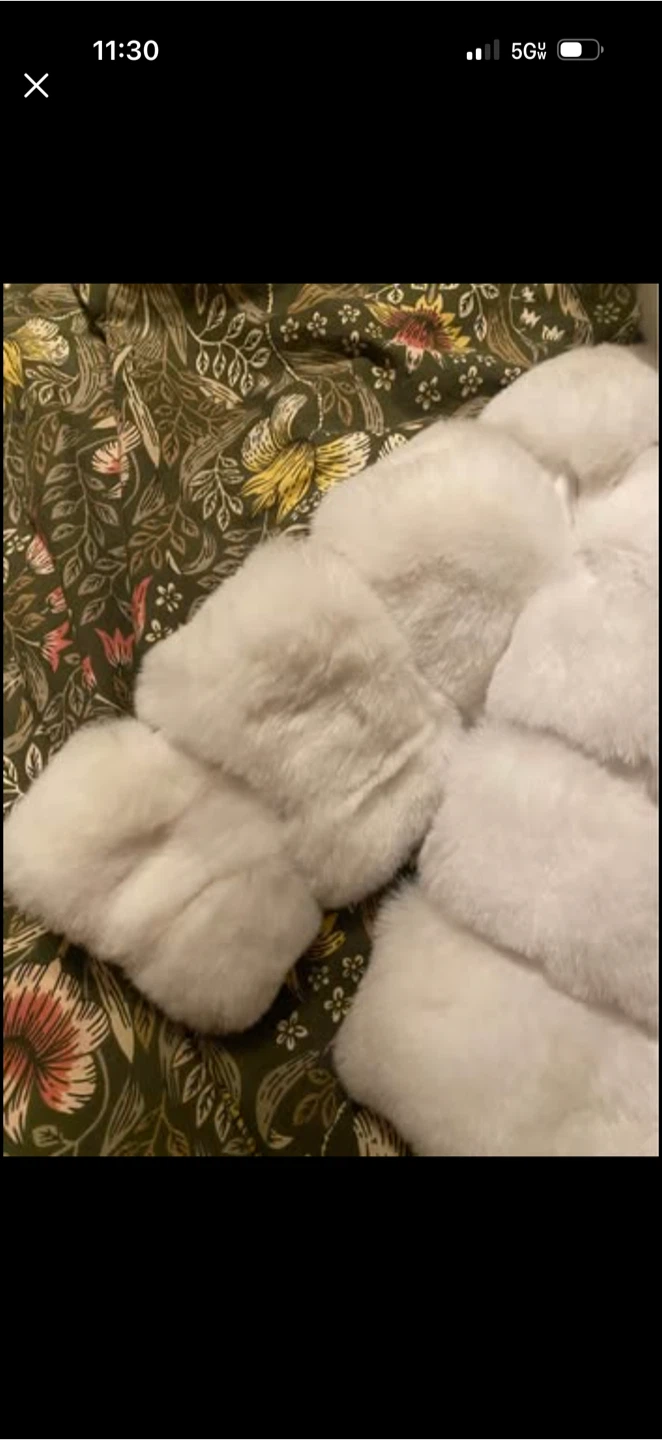 White Faux Fur Hooded Jacket - photo 2