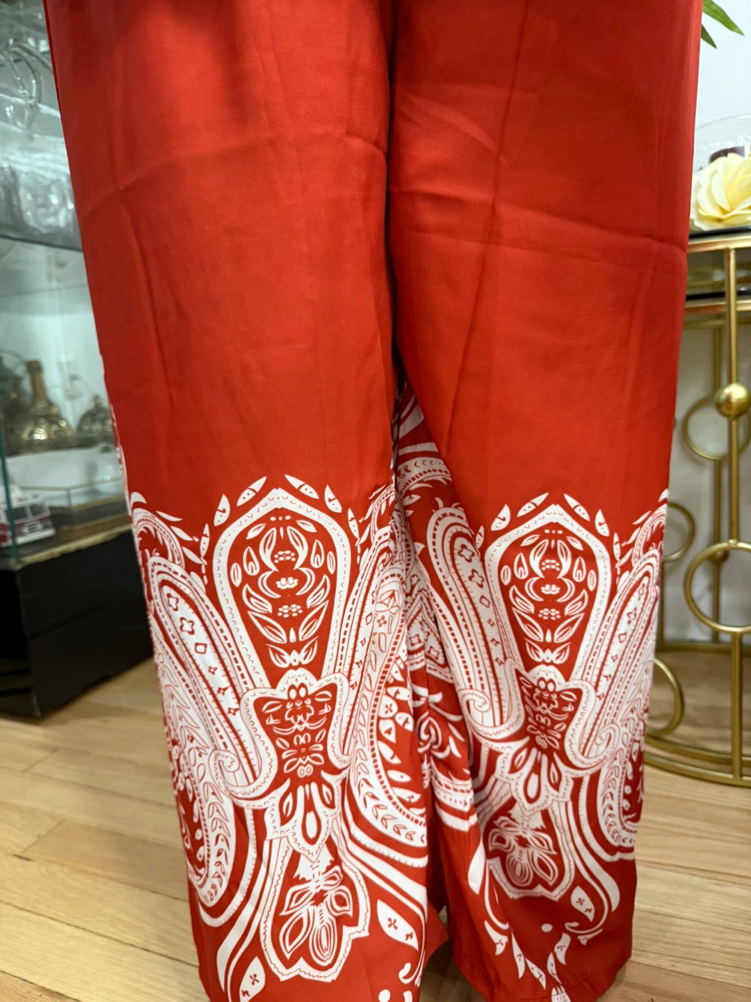 Red Paisley Print Kurta Set - Size XL - photo 4