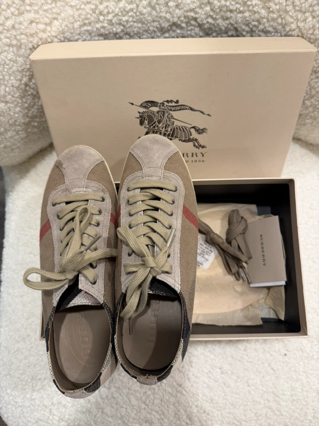 Burberry Newfield Canvas Check Low Top Sneakers Size 5 UK - photo 3