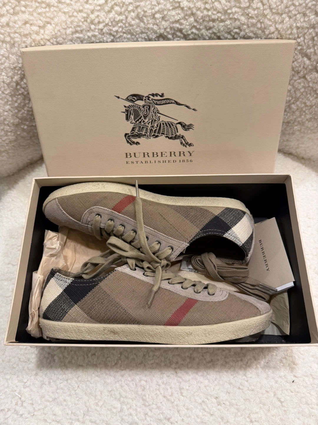 Burberry Newfield Canvas Check Low Top Sneakers Size 5 UK
