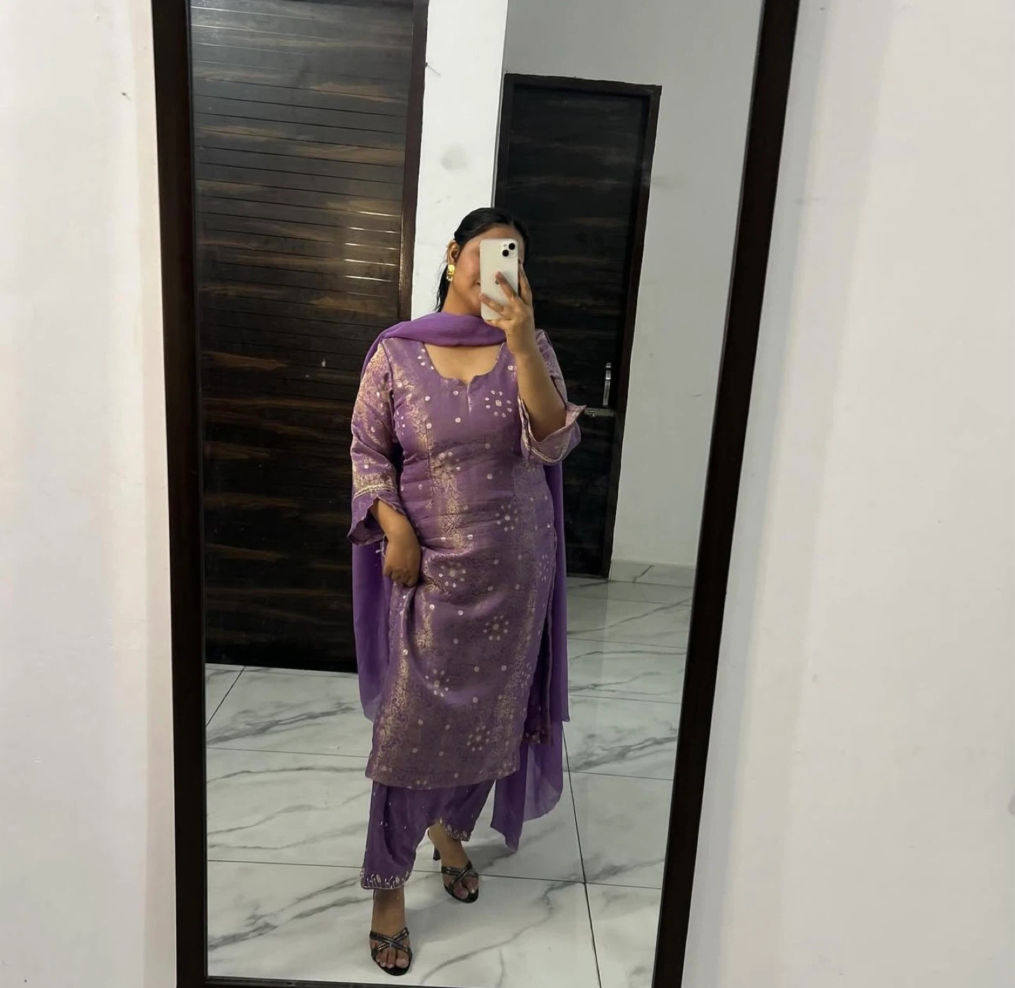 Purple Embroidered Kurti and Pants Set with Dupatta - photo 3