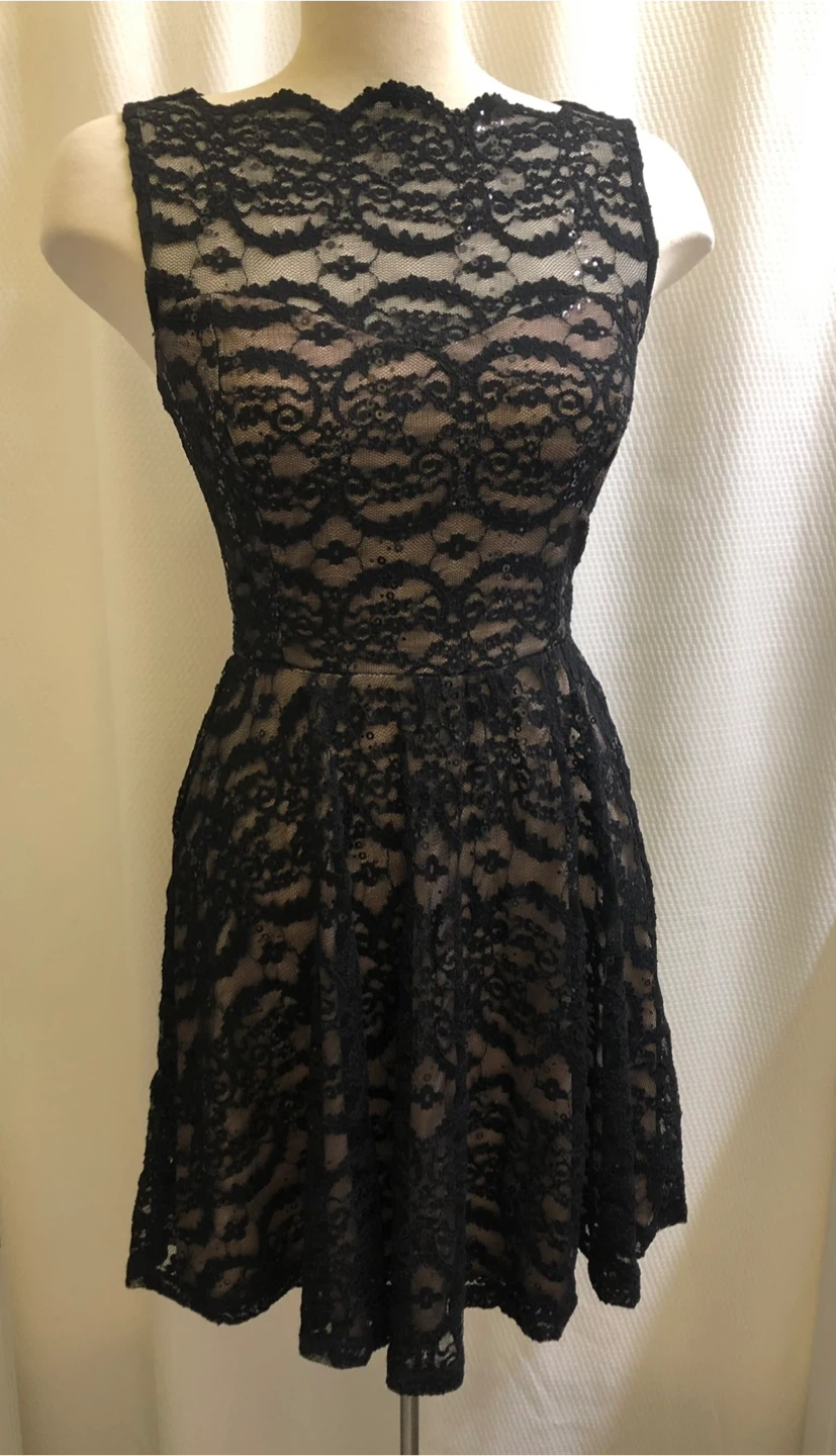 Elegant Black Lace Fit & Flare Formal Dress