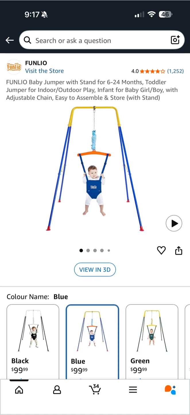 Baby Jumper with Stand — NEW (Open Box)