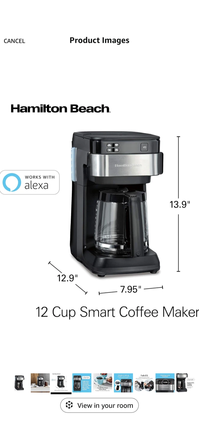 Hamilton Beach Smart Coffee Maker — 12 Cup — Open Box - photo 2