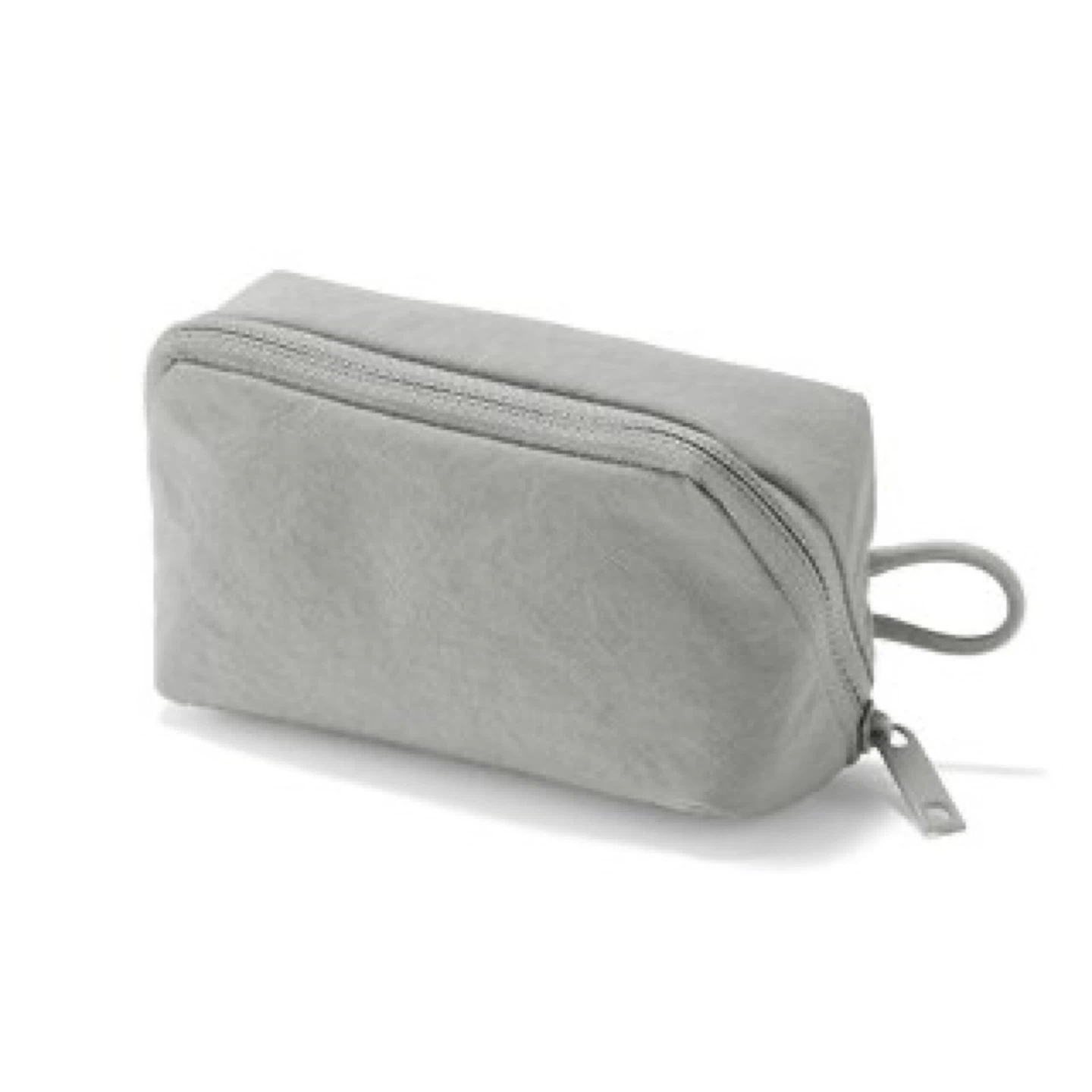 Muji Waterproof Wrinkle Nylon Wide-Open Pouch_Gray_NWT