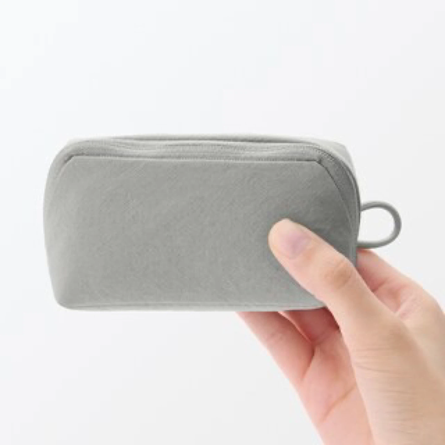 Muji Waterproof Wrinkle Nylon Wide-Open Pouch_Gray_NWT - photo 4