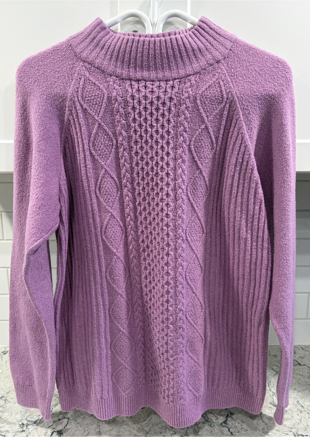 Women’s Purple Cable Knit Sweater(Northern Reflections) (Size L)