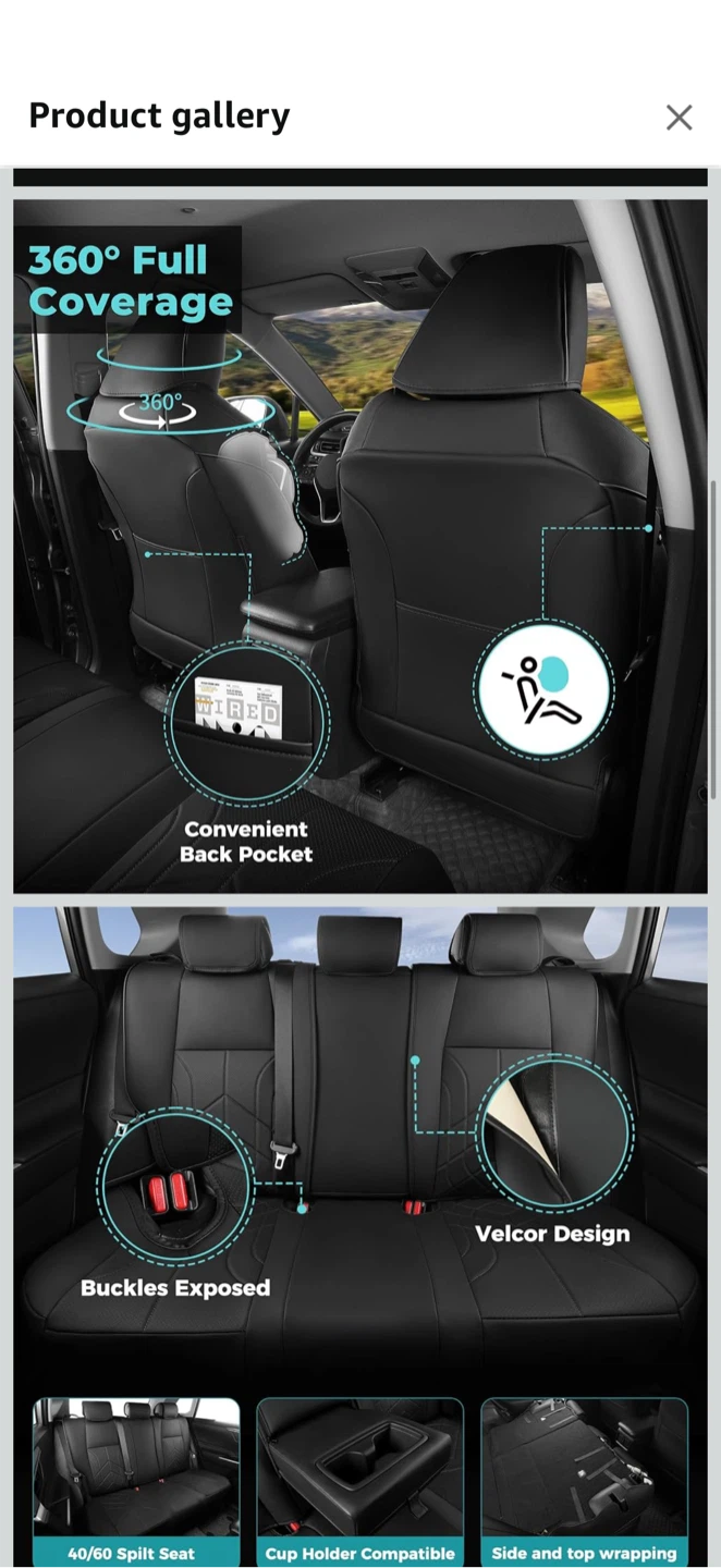 Toyota RAV4 2019–2025 Custom Seat Covers — NEW — $180 - photo 3