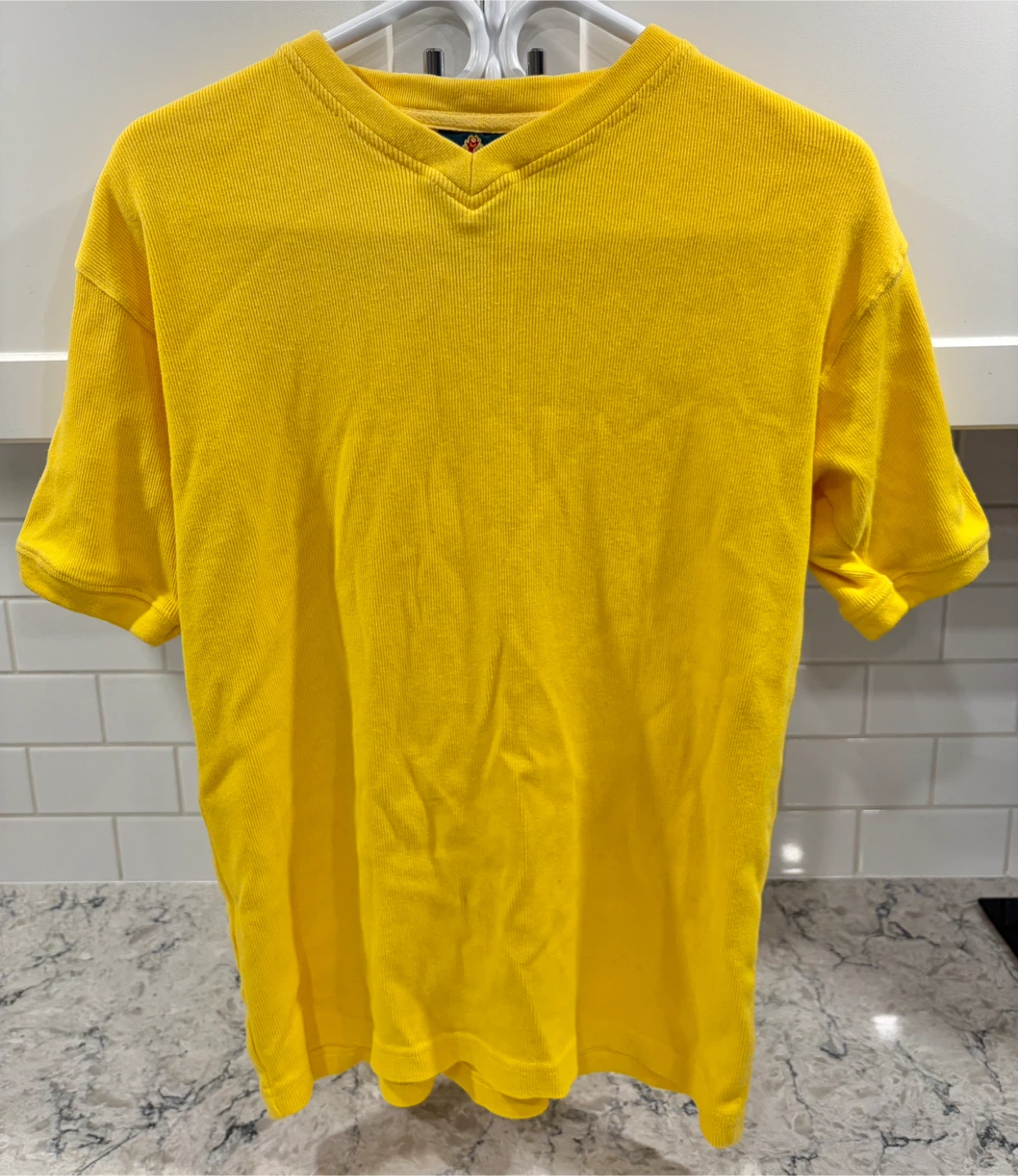 Women’s Yellow V-Neck T-Shirt (Burnside) - XL