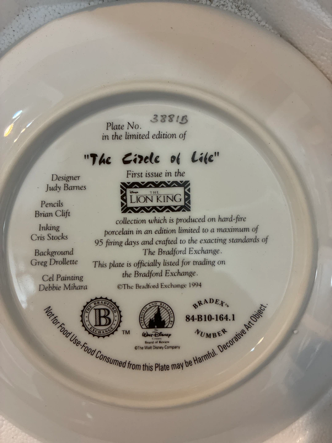 Disney The Lion King "The Circle of Life" Collector's Plate - photo 2