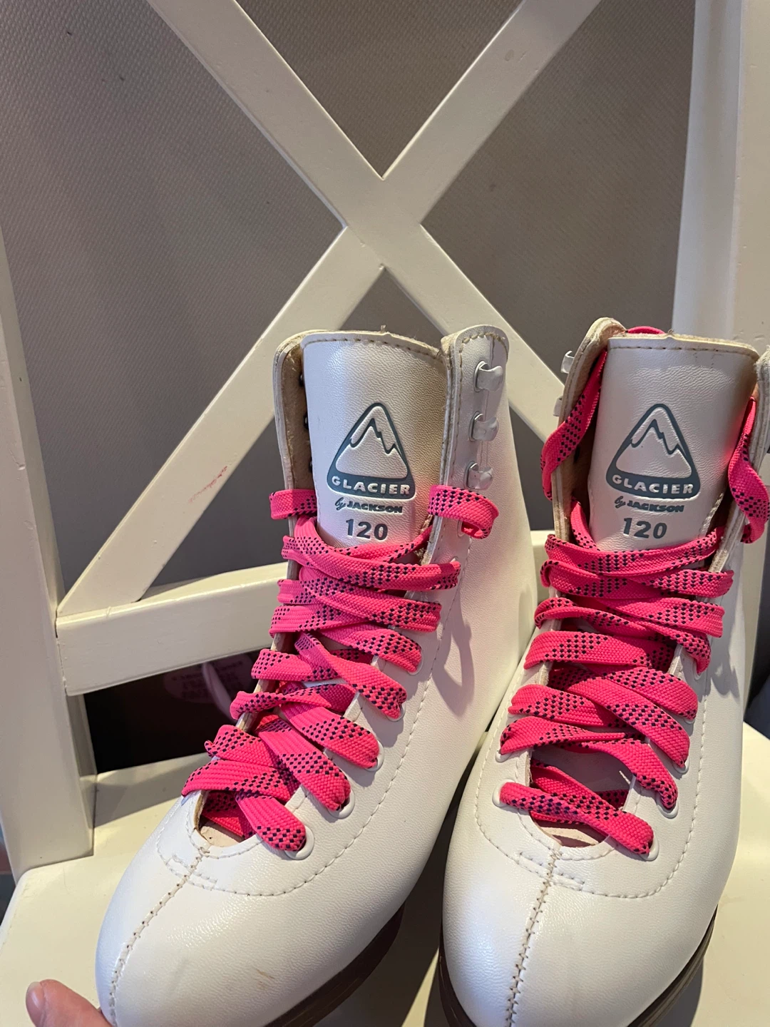 Jackson Glacier 120 Figure Skates - White with Pink Laces - photo 2