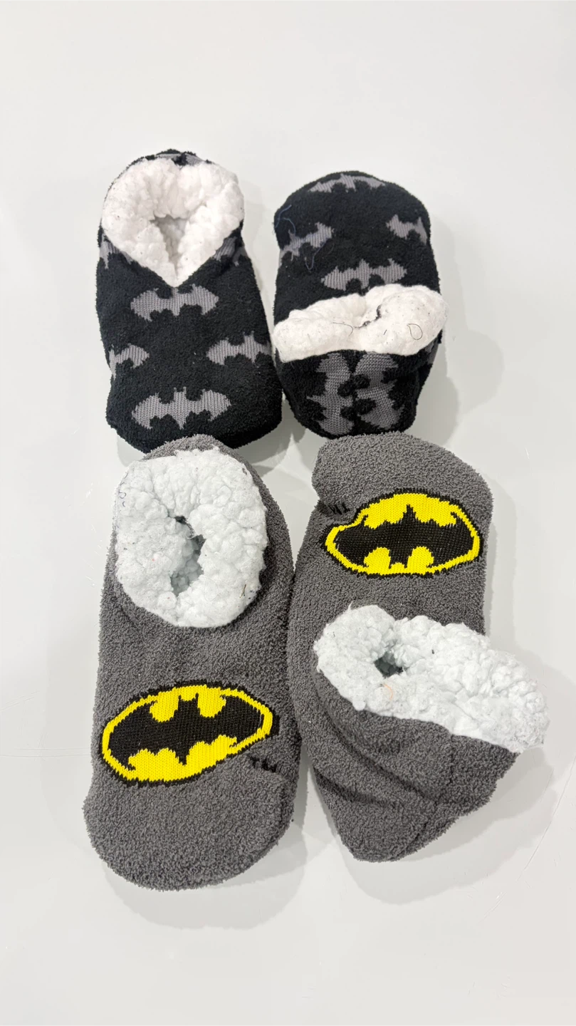 Batman Fleece Slippers - 4 Pairs