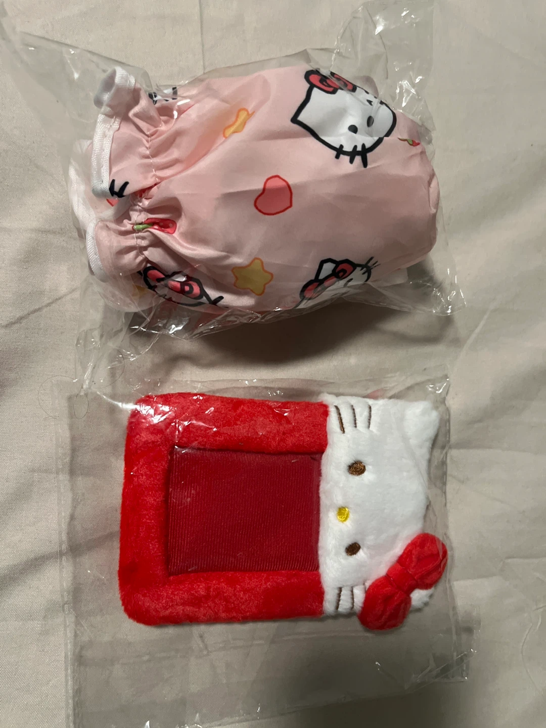 Hello Kitty shower cap and card holder