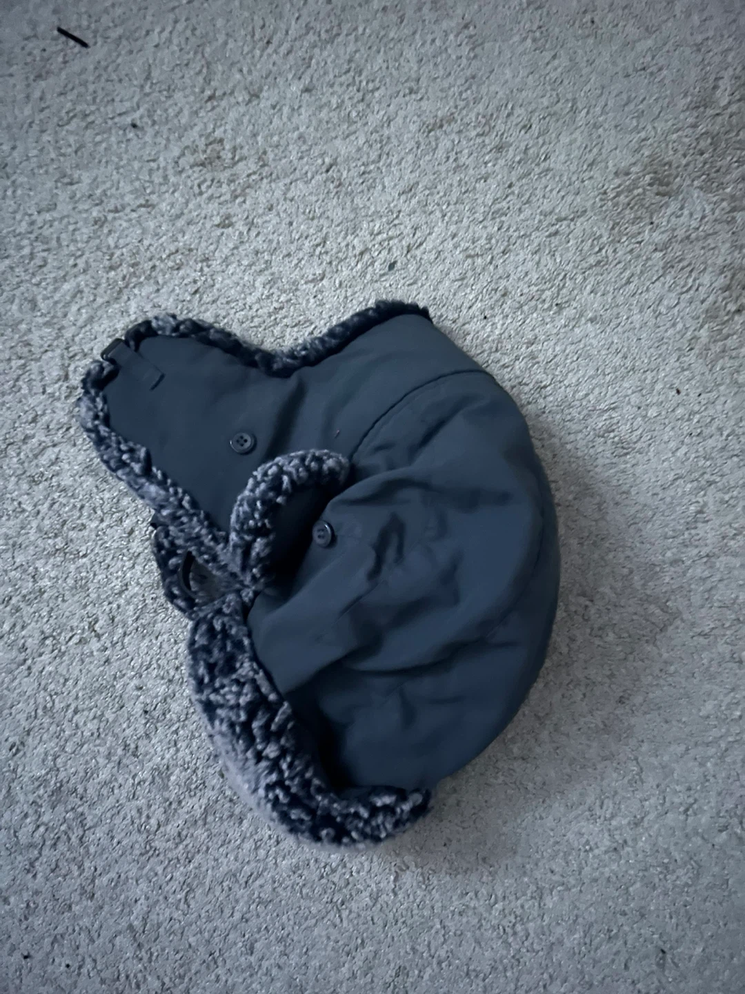 Dark Grey Trapper Hat with Faux Fur Trim - photo 4