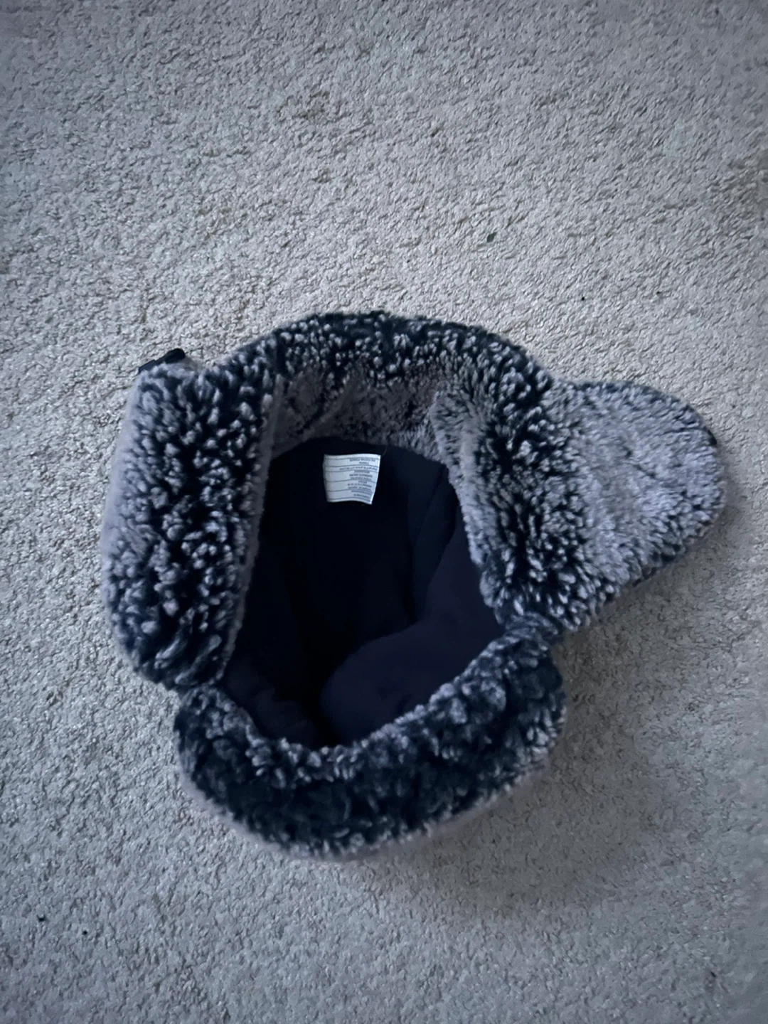 Dark Grey Trapper Hat with Faux Fur Trim - photo 2