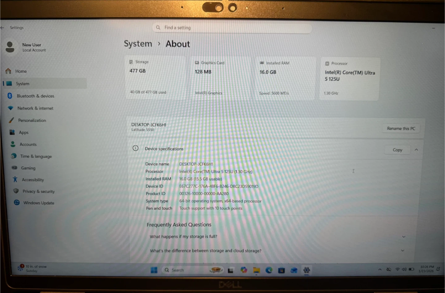 Dell Laptop | 16GB RAM | 512GB SSD | Intel Ultra 5 | Win 11 Home - photo 4