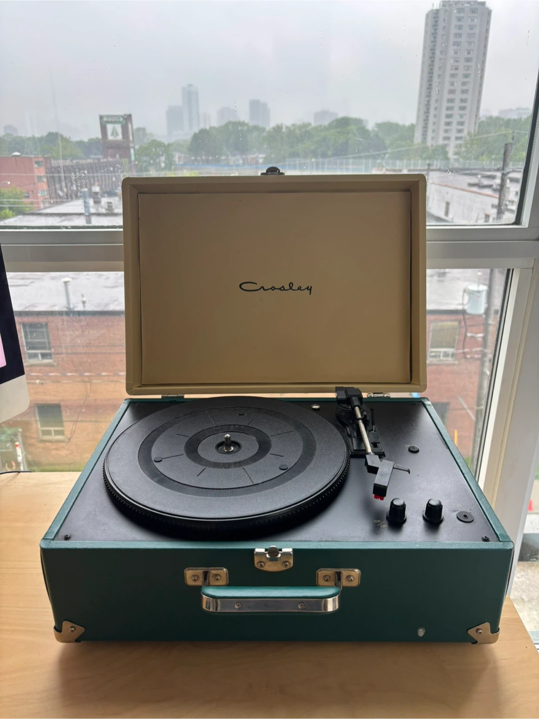 Crosley CR6249A Turntable Record Player - Teal/Cream