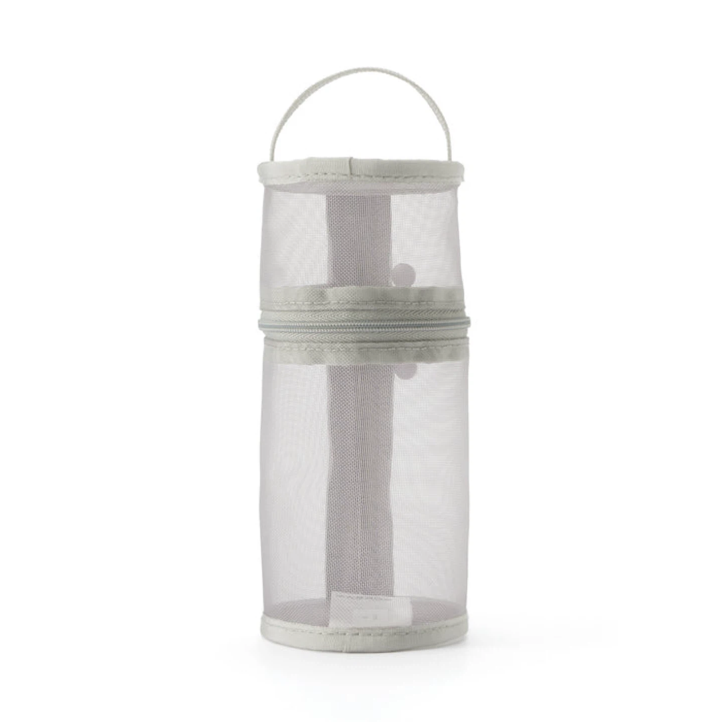 Muji Nylon Mesh Vertical/Horizontal Pen/Cosmetics Case_Gray_NWT