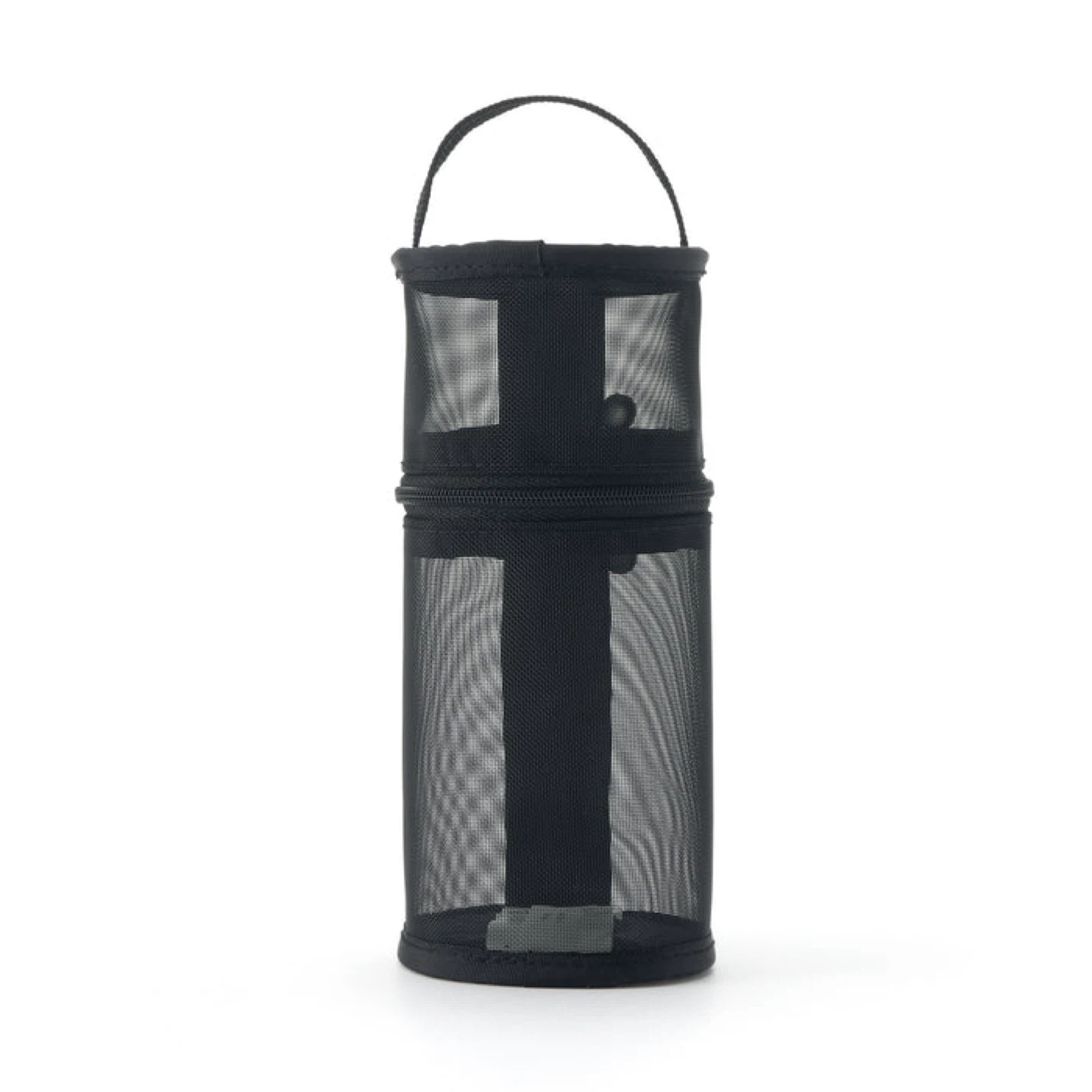 Muji Nylon Mesh Vertical/Horizontal Pen/Cosmetics Case_Black_NWT
