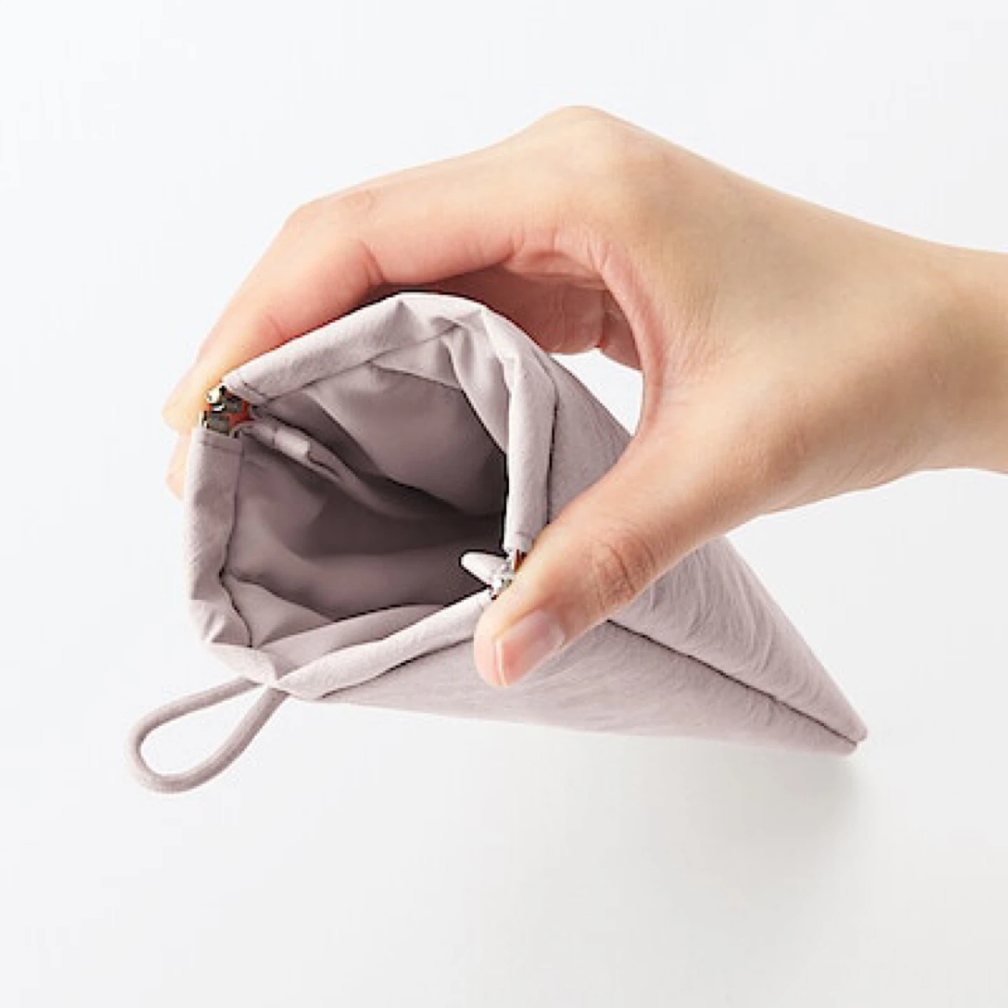 Muji Wrinkled Nylon Self-Closing Flat Pouch_Light Pink_NWT - photo 4