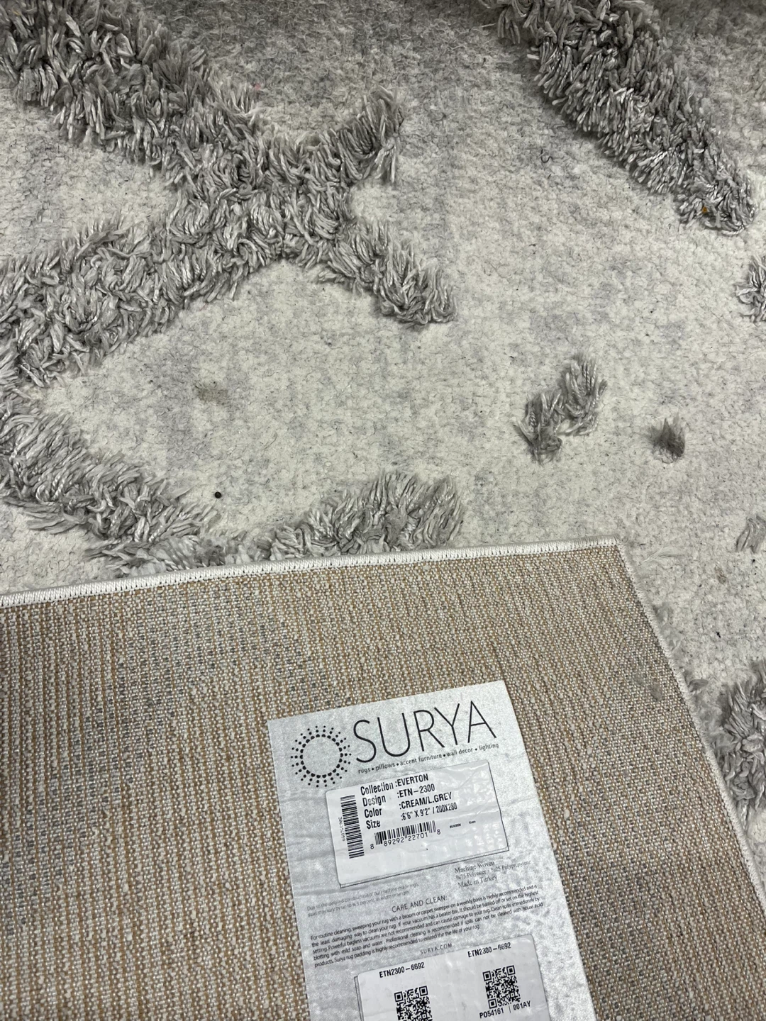Surya Everton Rug 6'6" x 9'2" Cream/Grey